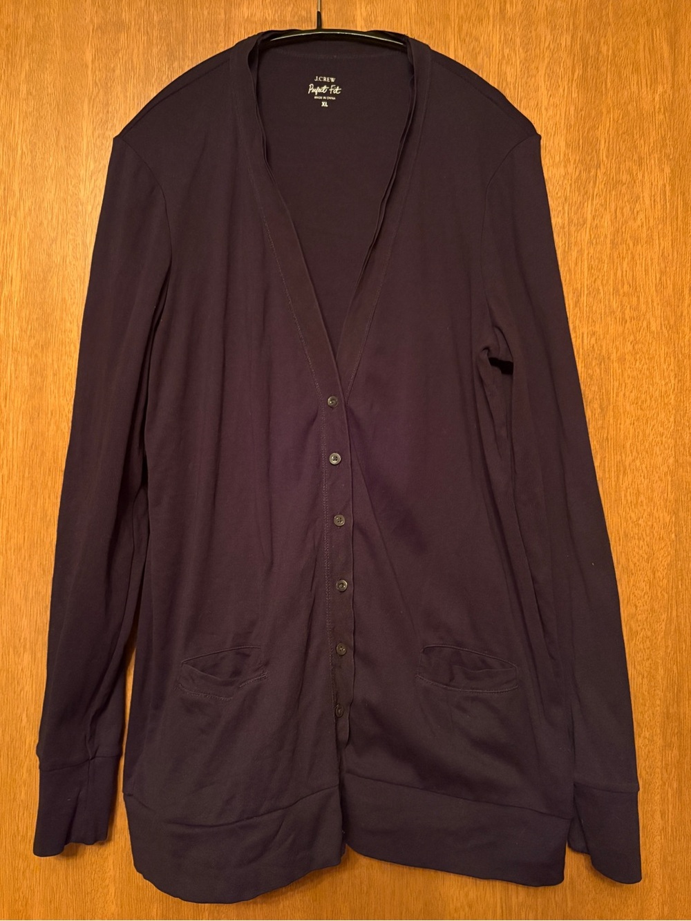 J.Crew cotton cardigan, black, XL